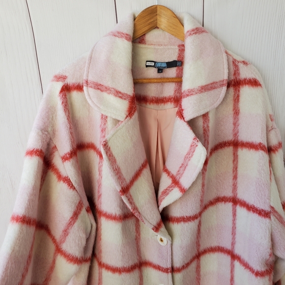 NWOT Anthropologie Eva Franco strawberry plaid coat - Picture 4 of 16